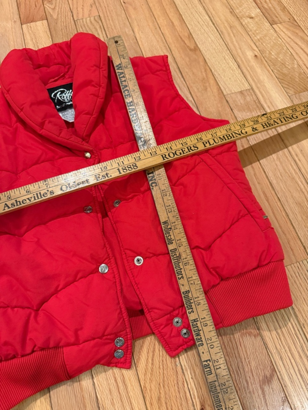 VTG Cropped Red Puffer Vest Size S Western Ski - Picture 6 of 7